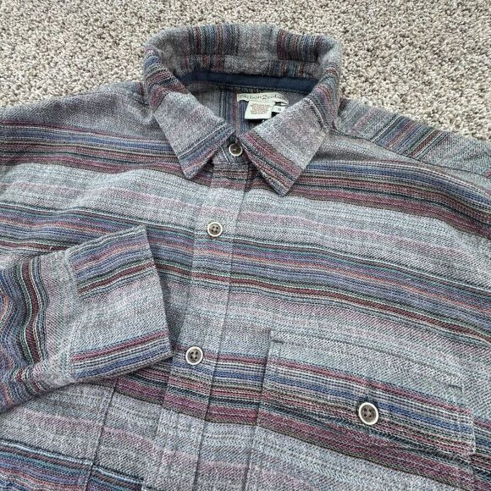 Carbon 2 Cobalt Long‎ Sleeve Button Up Shirt Men's Size Small Flannel Gray